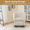 Upholstered Velvet Barrel Chair and Ottoman Set Modern Accent Armchair