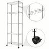 5 Tier Metal Storage Rack Shelving Wire Shelf Kitchen Office Unit Stand + Wheels