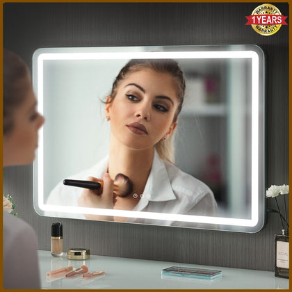 80X55CM LED Vanity Mirror Light Dressing Table Hollywood Make Up Mirror W/ USB