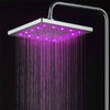 8inch Colour Changing Large Square Shower Head High Quality Chrome Bathroom