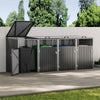 Quadruple Wheelie Bin Storage Metal Store Cover Garden Rubbish Dustbin 4 Shed UK