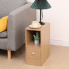 Slim Tall Bedside Table Cabinet with Drawer & Storage Space for Bedroom