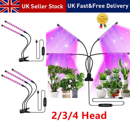 2/3 HEAD USB LED PLANT GROW LIGHT FOR INDOOR UV VEG GROWING LAMP FULL SPECTRUM
