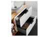 Bathroom Vanity Unit 800mm Ribbed Textured White Modern Wall Hung Floating Adel