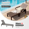 4 Positions Adjustable Chaise Lounge Chair Waterproof PP Patio Lounger Coffee