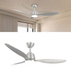 52" Modern Ceiling Fan with LED Light Silver Remote Control 6 Speed Setting
