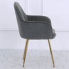 2X Dining Chairs Velvet Set Padded Seat Gold Metal Leg Kitchen Chair Home Office