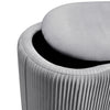 78cm Grey Storage Stool Footstool Chair Seat Oval Ottoman Pouffe Lidded Box Deco