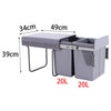 Recycling Bin Pull Out Kitchen Cabinet Waste Cupboard Fixing Integrated 30/40L