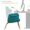 Blue Lazy Chair with Footstool Relax Lounge Chair Accent Armchair Sofa Chair
