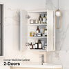 Corner Bathroom Mirror Cabinet Cupboard Double Door Wall Mounted Shelves Storage