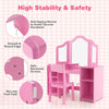 Toddler Vanity Table and Chair Set Princess Makeup Vanity Set-Pink