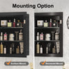 LED Bathroom Mirror Cabinet Oval with 3 Colour Dimmable Lights Memory Function