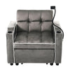 Single Convertible Sofa Bed, 3-in-1 Pull Out Sleeper Armchair with Cup Holders