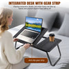 Laptop Desk for Bed, Table with Foldable Legs & Cup Slot, with Reading Holder
