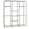 69" Portable Clothes Closet Non-Woven Fabric Wardrobe Double Rod Storage Beige