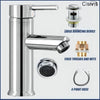 Taps Basin Sink Mono Mixer Chrome Cloakroom Tap + Free Waste Bathroom Silver UK