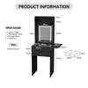 Vanity Dressing Table with LED Light Mirror Foldable Side Panel Shelves Black