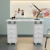 Wheeled Manicure Station Nail Salon Station Nail Table Mobile 8 Drawers Storage