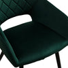 Pair of Dining Chair Velvet Diamond Chairs with Metal Legs Black/Blue/Grey/Green