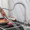 Kitchen Sink Taps Pull Out Spray Single Lever Faucets Mono Mixer Stainless Steel
