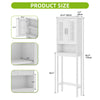 Bathroom Storage Shelf Over Toilet, 60x20x170cm, White Cabinet Unit