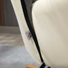 Nursery Rocking Chair with Steel and Wood Legs for Living Room Grey and Cream