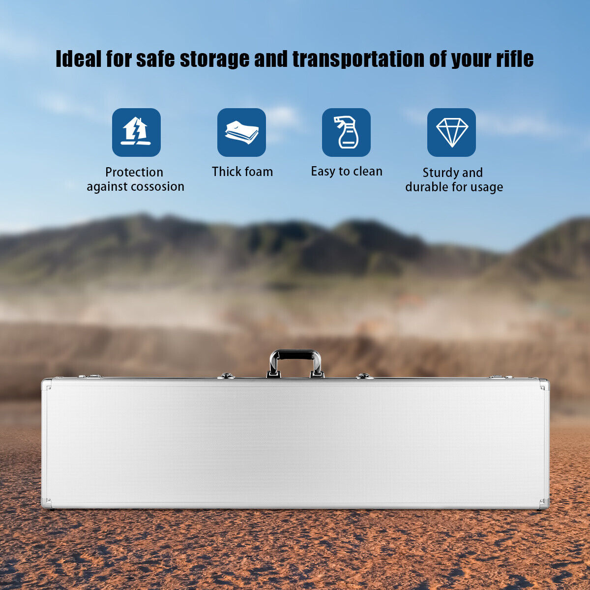 Lockable Multiple Rifle Case Portable Long Lockable Gun Case Large Hard Rifle Case Shotgun Storage ...