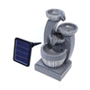 Solar Garden Water Feature Fountain with LED Light Outdoor Cascading Bowls ECO