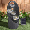 Solar Powered Garden Water Feature Outdoor LED Fountain Waterfall Natural Slate