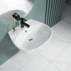 Durovin Bathroom Wash Basin Ceramic Wall Hung Large Semi Pedestal Sink 340x490mm
