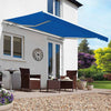 Retractable Manual Awning Canopy Garden Patio Sun Shade Shelter Porch Cover Blue