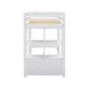 High Sleeper Bunk Bed, 3ft Solid Pine Wood Kids Loft Bed Frame With Desk Storage