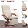 360° Swivel Recliner Chair with Footrest, 135° Manual Reclining Armchair Beige