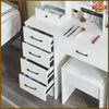 Dressing Table Makeup Desk Vanity Set White Mirror Drawers Stool 10 LED Lights