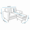Modern L-Shaped Corner Sofa 2 3 Seater Armchair Couch With Footstool