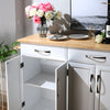 Luxury Kitchen Island Cabinet Breakfast Bar Storage Trolley Cart Table Unit Home