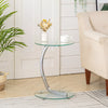 Sofa Side Table With Tempered Glass Top Living Room Furniture Coffee Tea Tables