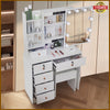Dressing Table Makeup Desk With Slid Mirror 6 Drawers Stool Vanity Set Bedroom