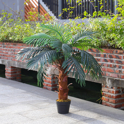 100cm Artificial Palm Tree Lush Leaves Green Tropical Plant Indoor Outdoor Decor