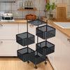 Vegetable Shelf Rack Tier Mobile Kitchen Utility Rotating Storage 6 Cart Trolley