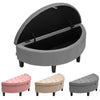 Half Round Storage Ottoman Box Bench Book Toy Chest Footrest Hallway Seat Pouffe
