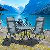 Set of 2 Folding Camping Chairs & Ottoman 7-Position Adjustable Recliner Chair