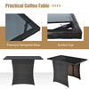 Space-saving Outdoor Conversation Set w/ Tempered Coffee Table-White