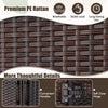 Bedroom Clothes Organizer Storage Cabinet Wicker Wardrobe-Coffee