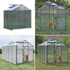 Aluminium Greenhouse Polycarbonate Garden Shed Grow House Green Frame 4 Sizes