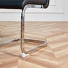 Dining Chairs Set of 4 Black PU Cantilever Chairs with High Back and Chrome Legs