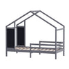 Kid House Bed Frame Single Bed Solid Wood House Shape Toddler Child Floor Frame