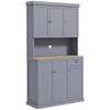 Grey Kitchen Storage Cabinet w Drawer Shelves Cupboards Pantry Unit Freestanding