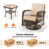 3-Piece Patio Swivel Rocker Set Rattan Wicker 360° Swivel Rocking Chairs Set